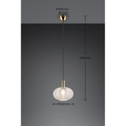 Elvezia - Matt Brass Pendant with Clear Glass Shade