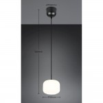 Signe - Black Pendant with White Glass ∅ 15 cm