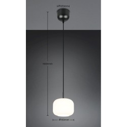 Signe - Black Pendant with White Glass ∅ 15 cm