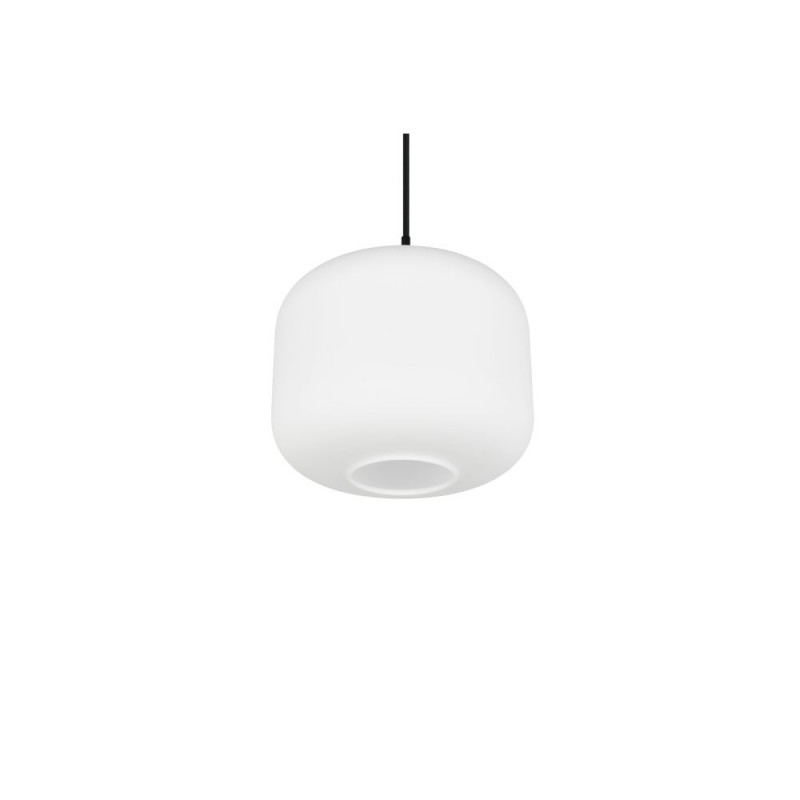 Trio-R36861901 - Signe - Black Pendant with White Glass ∅ 25 cm