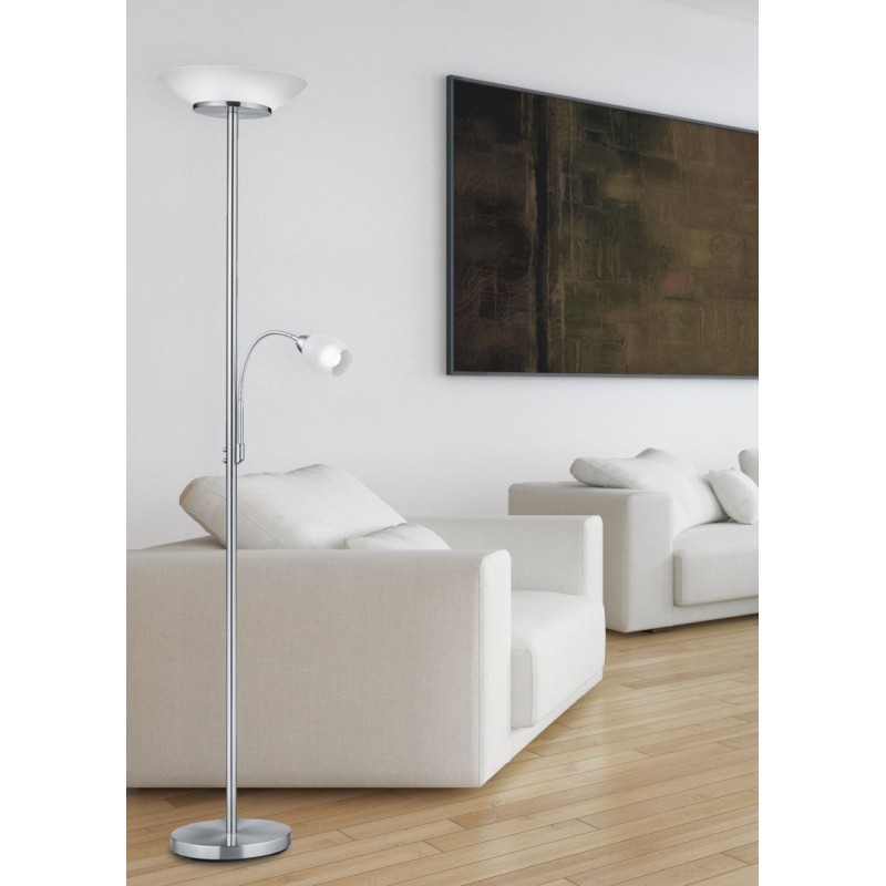 - Gerry - Matt Nickel Mother & Child Floor Lamp with Opal Glass Trio-R40063107 - Gerry - Matt Nickel Mother & Child Floor Lamp with Opal Glass