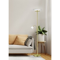 Gerry - Matt Brass Mother & Child Floor Lamp with Opal Glass Gerry - Matt Brass Mother & Child Floor Lamp with Opal Glass