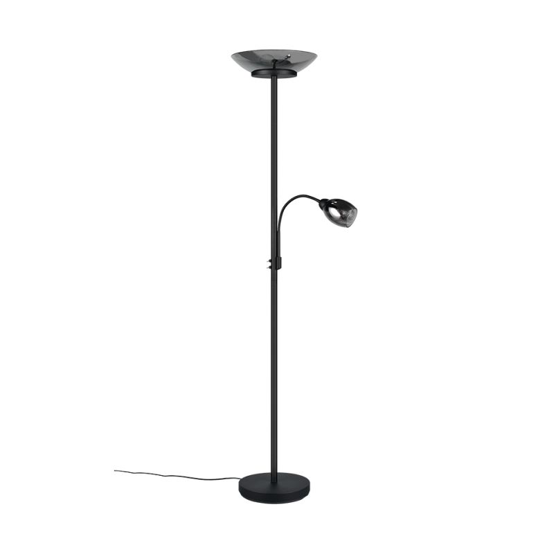 Table & Floor Lamp - Gerry - Matt Black Mother & Child Floor Lamp with Smoked Mirrored Glass Trio-R40063132 - Gerry - Matt Black Mother & Child Floor Lamp with Smoked Mirrored Glass