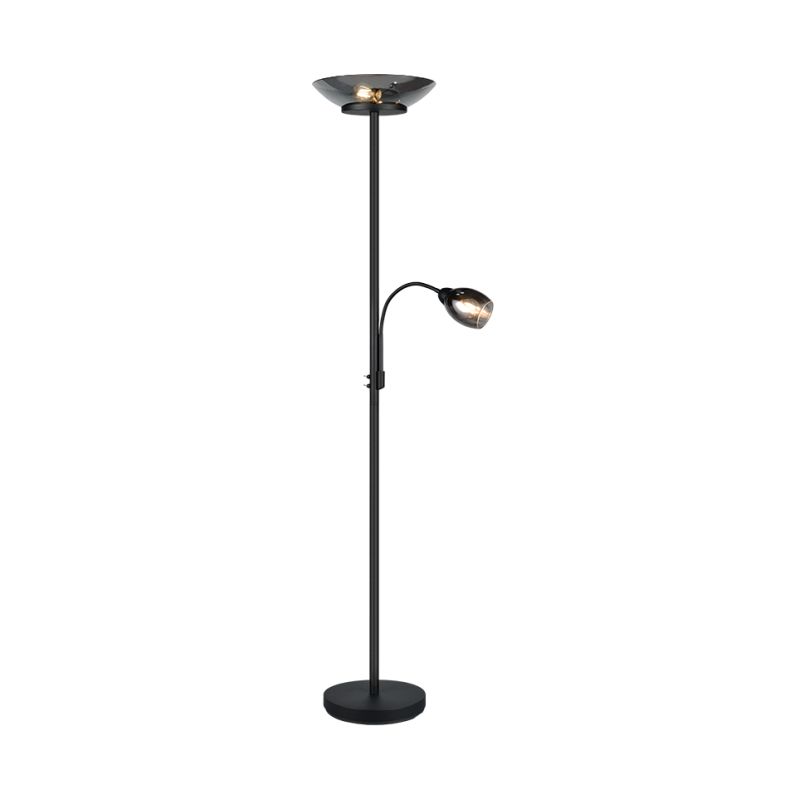 Table & Floor Lamp - Gerry - Matt Black Mother & Child Floor Lamp with Smoked Mirrored Glass Trio-R40063132 - Gerry - Matt Black Mother & Child Floor Lamp with Smoked Mirrored Glass