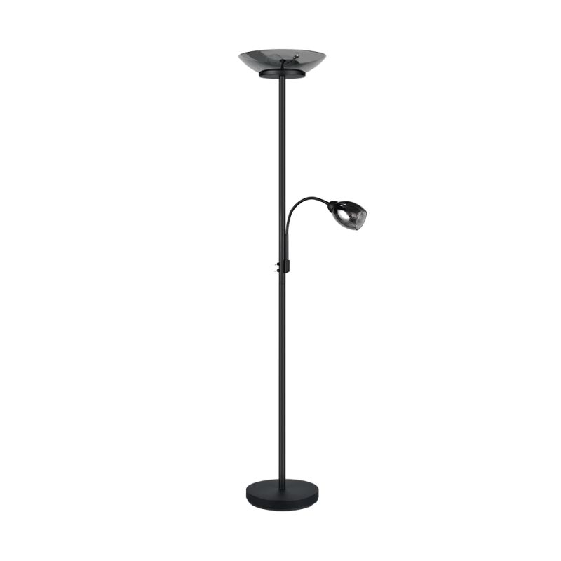 Table & Floor Lamp - Gerry - Matt Black Mother & Child Floor Lamp with Smoked Mirrored Glass Trio-R40063132 - Gerry - Matt Black Mother & Child Floor Lamp with Smoked Mirrored Glass