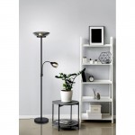 Gerry - Matt Black Mother & Child Floor Lamp with Smoked Mirrored Glass Gerry - Matt Black Mother & Child Floor Lamp with Smoked Mirrored Glass