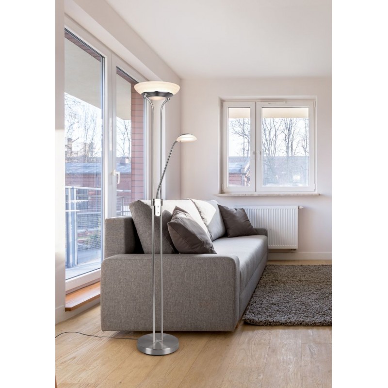 - Orson - Matt Nickel Mother & Child LED Floor Lamp with Alabaster Glass Trio-R40073507 - Orson - Matt Nickel Mother & Child LED Floor Lamp with Alabaster Glass