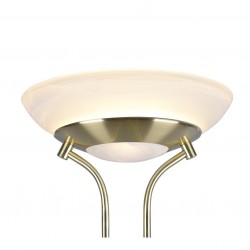 Orson - Matt Brass Mother & Child LED Floor Lamp with Alabaster Glass Orson - Matt Brass Mother & Child LED Floor Lamp with Alabaster Glass