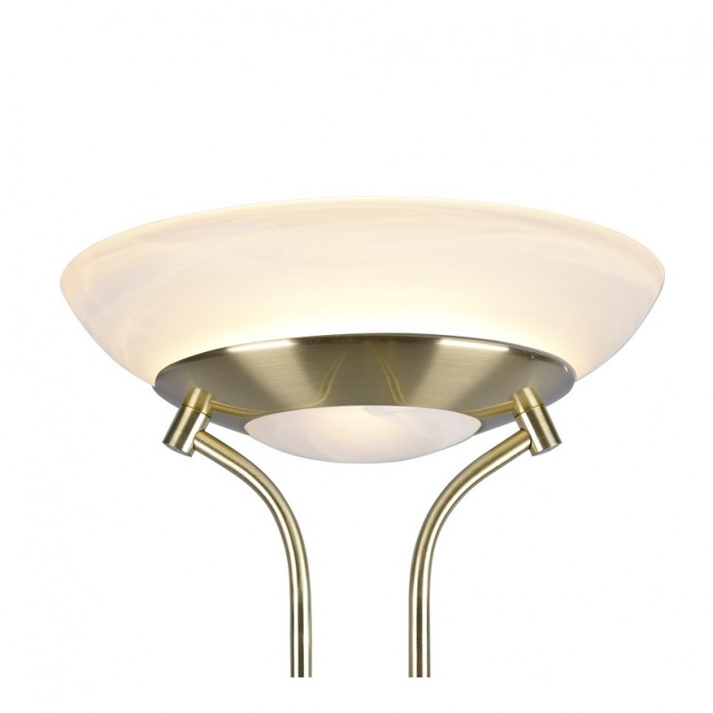 - Orson - Matt Brass Mother & Child LED Floor Lamp with Alabaster Glass Trio-R40073508 - Orson - Matt Brass Mother & Child LED Floor Lamp with Alabaster Glass