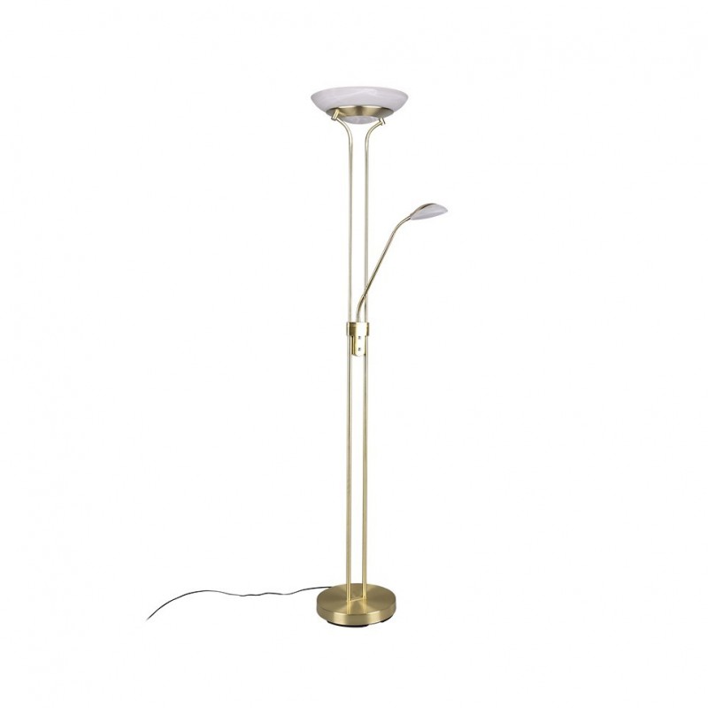- Orson - Matt Brass Mother & Child LED Floor Lamp with Alabaster Glass Trio-R40073508 - Orson - Matt Brass Mother & Child LED Floor Lamp with Alabaster Glass