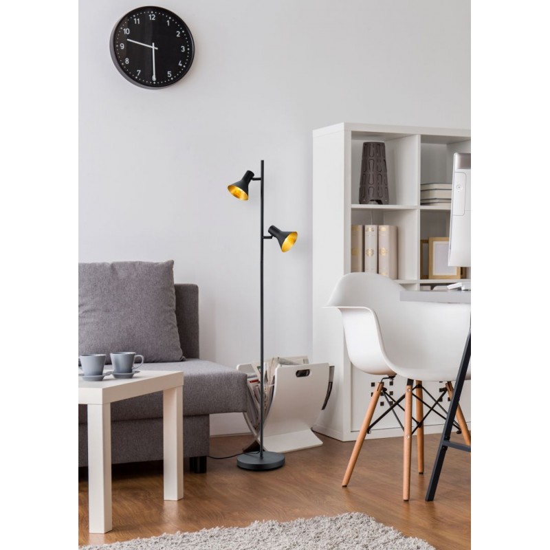 Table & Floor Lamp - Nina - Black & Gold 2 Light Floor Lamp Trio-R40162002 - Nina - Black & Gold 2 Light Floor Lamp
