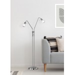 Antibes - Matt Nickel 2 Light Floor Lamp with Alabaster Glass Antibes - Matt Nickel 2 Light Floor Lamp with Alabaster Glass