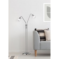 Antibes - Matt Nickel 2 Light Floor Lamp with Alabaster Glass Antibes - Matt Nickel 2 Light Floor Lamp with Alabaster Glass
