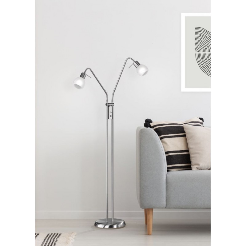 - Antibes - Matt Nickel 2 Light Floor Lamp with Alabaster Glass Trio-R40172007 - Antibes - Matt Nickel 2 Light Floor Lamp with Alabaster Glass