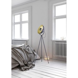 Chewy - Black & Gold Tripod Floor Lamp
