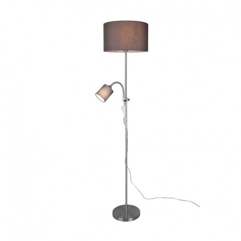 - Owen - Matt Nickel Mother & Child Floor Lamp with Grey Shade Trio-R40192007 - Owen - Matt Nickel Mother & Child Floor Lamp with Grey Shade