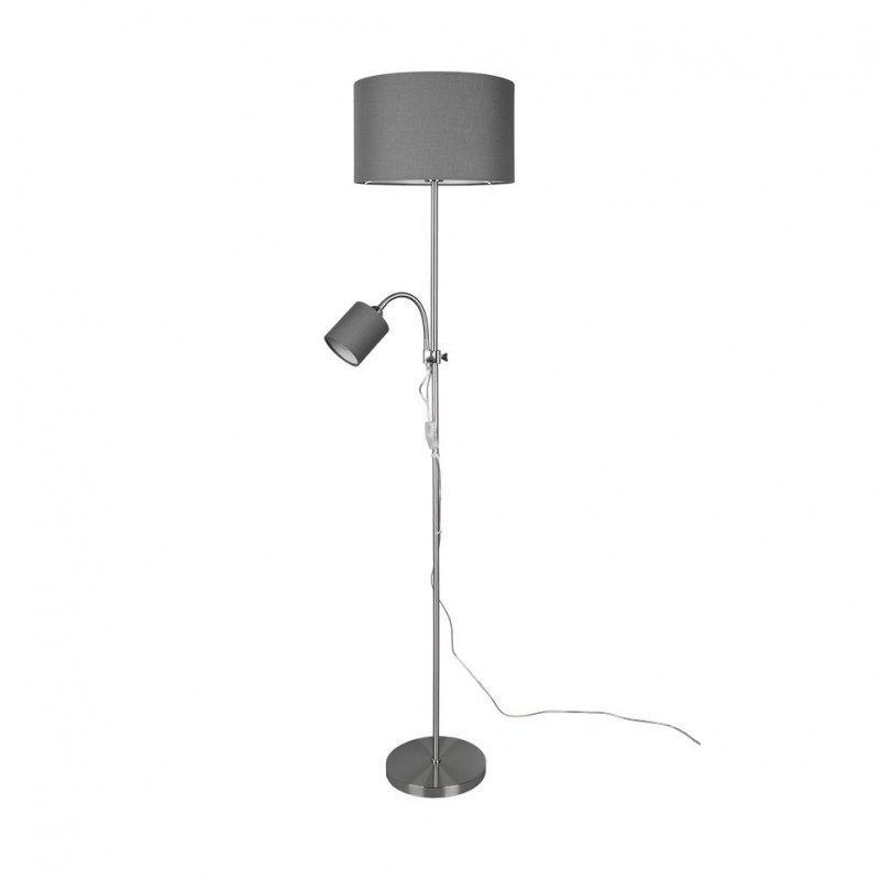 - Owen - Matt Nickel Mother & Child Floor Lamp with Grey Shade Trio-R40192007 - Owen - Matt Nickel Mother & Child Floor Lamp with Grey Shade