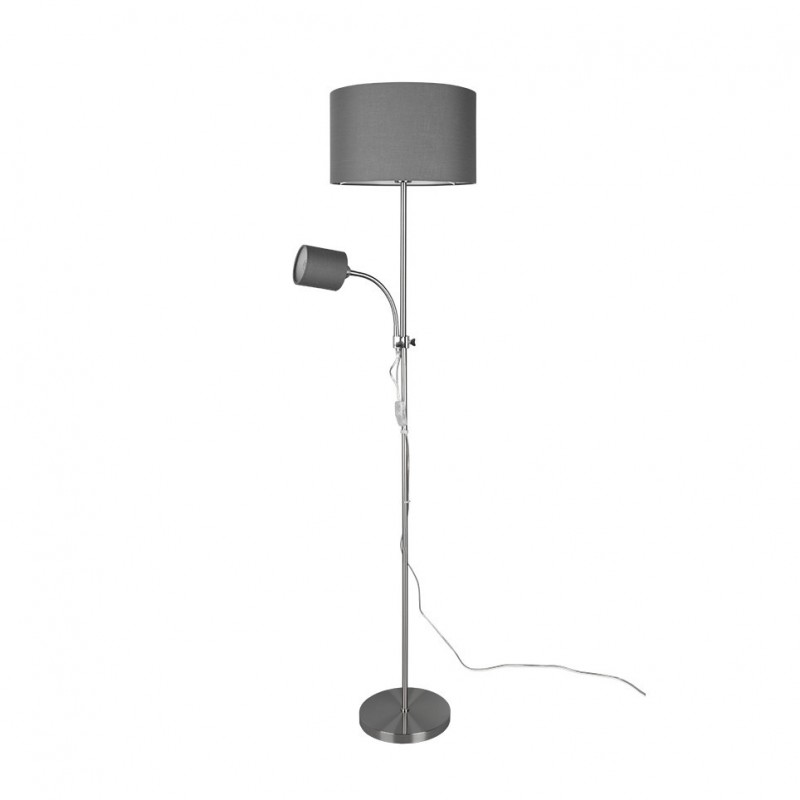 - Owen - Matt Nickel Mother & Child Floor Lamp with Grey Shade Trio-R40192007 - Owen - Matt Nickel Mother & Child Floor Lamp with Grey Shade