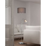 Owen - Matt Nickel Mother & Child Floor Lamp with Grey Shade Owen - Matt Nickel Mother & Child Floor Lamp with Grey Shade