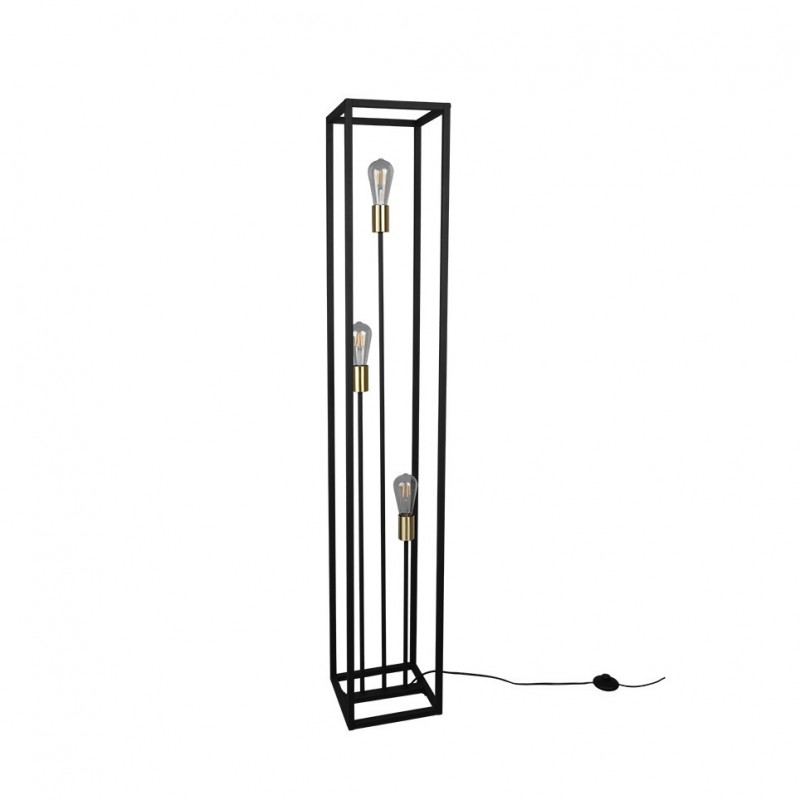 - Vito - Matt Black & Gold 3 Light Floor Lamp Trio-R40193032 - Vito - Matt Black & Gold 3 Light Floor Lamp