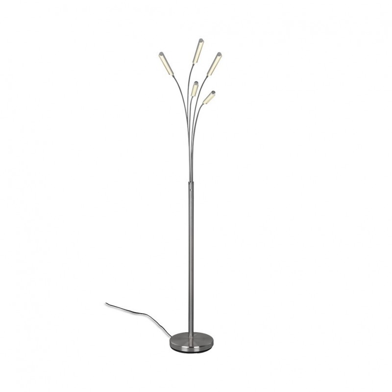 - Reed - Matt Nickel 5 Light LED Floor Lamp Trio-R41031507 - Reed - Matt Nickel 5 Light LED Floor Lamp
