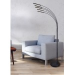 Reed - Matt Black 5 Light LED Floor Lamp