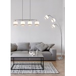 Davos - Chrome 3 Light Floor Lamp with White Shade Davos - Chrome 3 Light Floor Lamp with White Shade