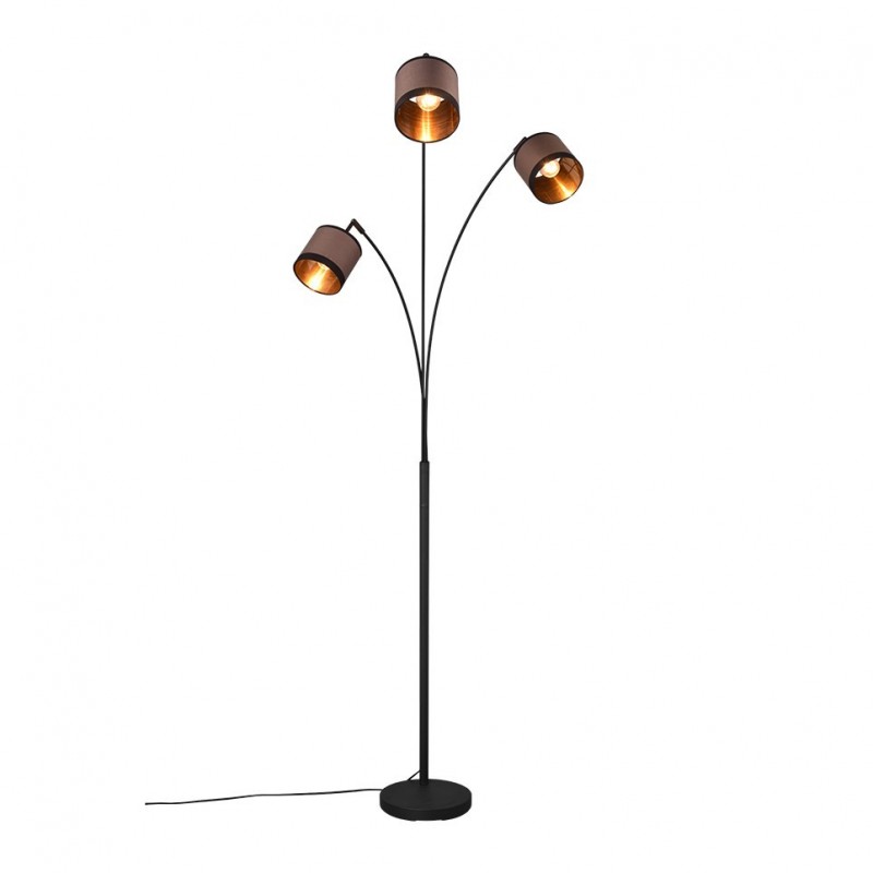 - Davos - Black 3 Light Floor Lamp with Taupe Shade Trio-R41553041 - Davos - Black 3 Light Floor Lamp with Taupe Shade