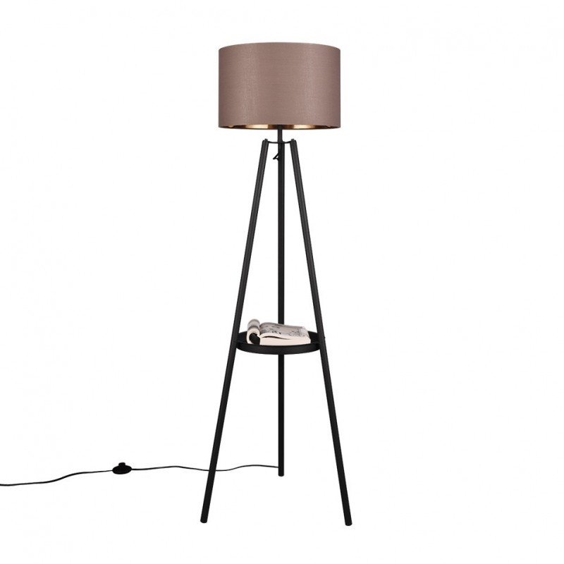 - Colette - Black Tripod Floor Lamp with Taupe & Gold Shade Trio-R41561032 - Colette - Black Tripod Floor Lamp with Taupe & Gold Shade