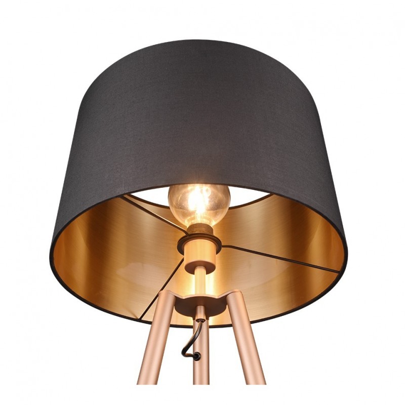 - Colette - Coffee Tripod Floor Lamp with Black & Gold Shade Trio-R41561065 - Colette - Coffee Tripod Floor Lamp with Black & Gold Shade