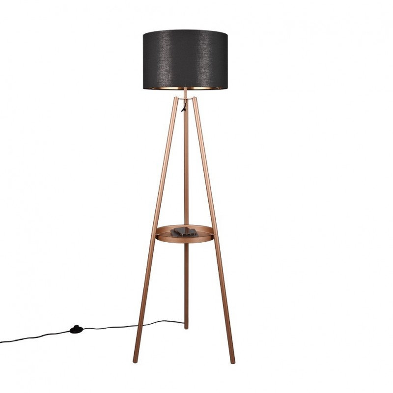- Colette - Coffee Tripod Floor Lamp with Black & Gold Shade Trio-R41561065 - Colette - Coffee Tripod Floor Lamp with Black & Gold Shade