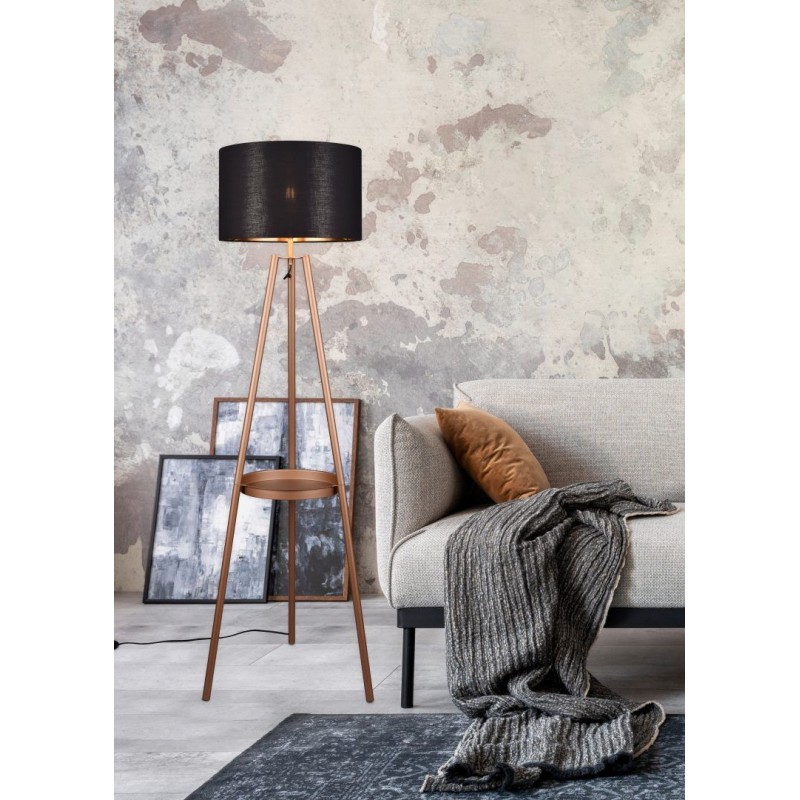 - Colette - Coffee Tripod Floor Lamp with Black & Gold Shade Trio-R41561065 - Colette - Coffee Tripod Floor Lamp with Black & Gold Shade