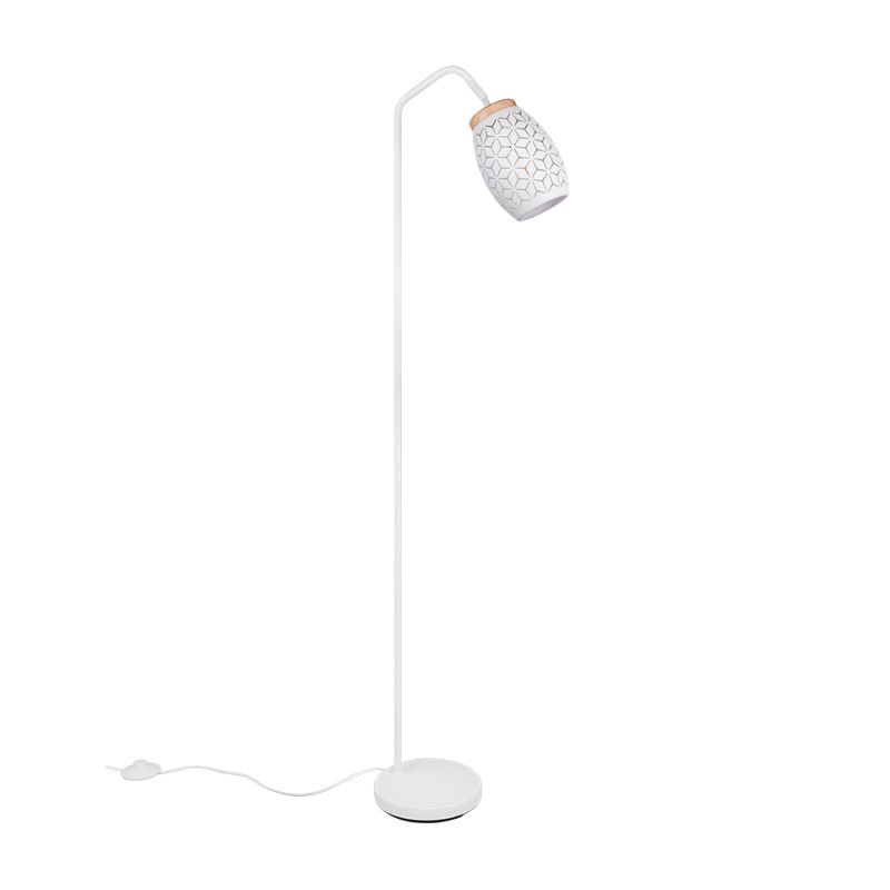 - Bidar - White Floor Lamp with Wood Accent Trio-R41571031 - Bidar - White Floor Lamp with Wood Accent