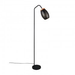 Bidar - Black Floor Lamp with Gold & Wood Accent Bidar - Black Floor Lamp with Gold & Wood Accent