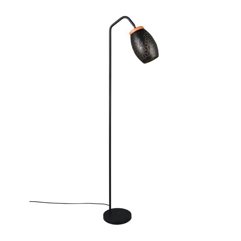 - Bidar - Black Floor Lamp with Gold & Wood Accent Trio-R41571080 - Bidar - Black Floor Lamp with Gold & Wood Accent
