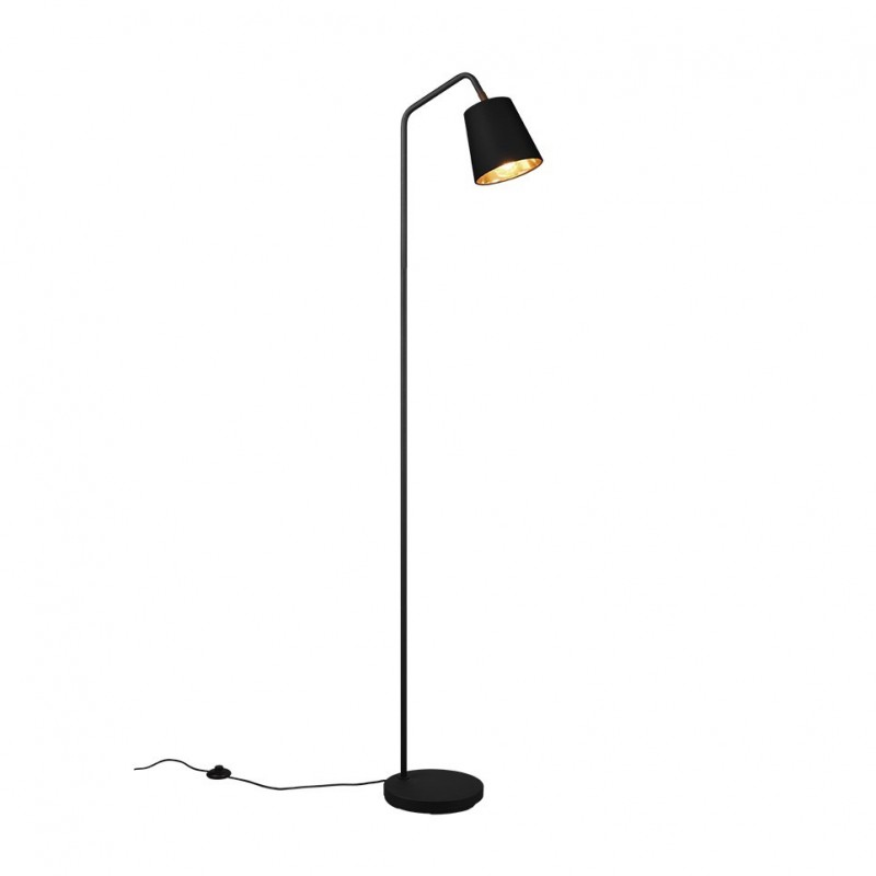 - Buddy - Black Floor Lamp with Black & Gold Shade Trio-R41721032 - Buddy - Black Floor Lamp with Black & Gold Shade