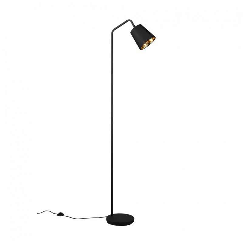 - Buddy - Black Floor Lamp with Black & Gold Shade Trio-R41721032 - Buddy - Black Floor Lamp with Black & Gold Shade