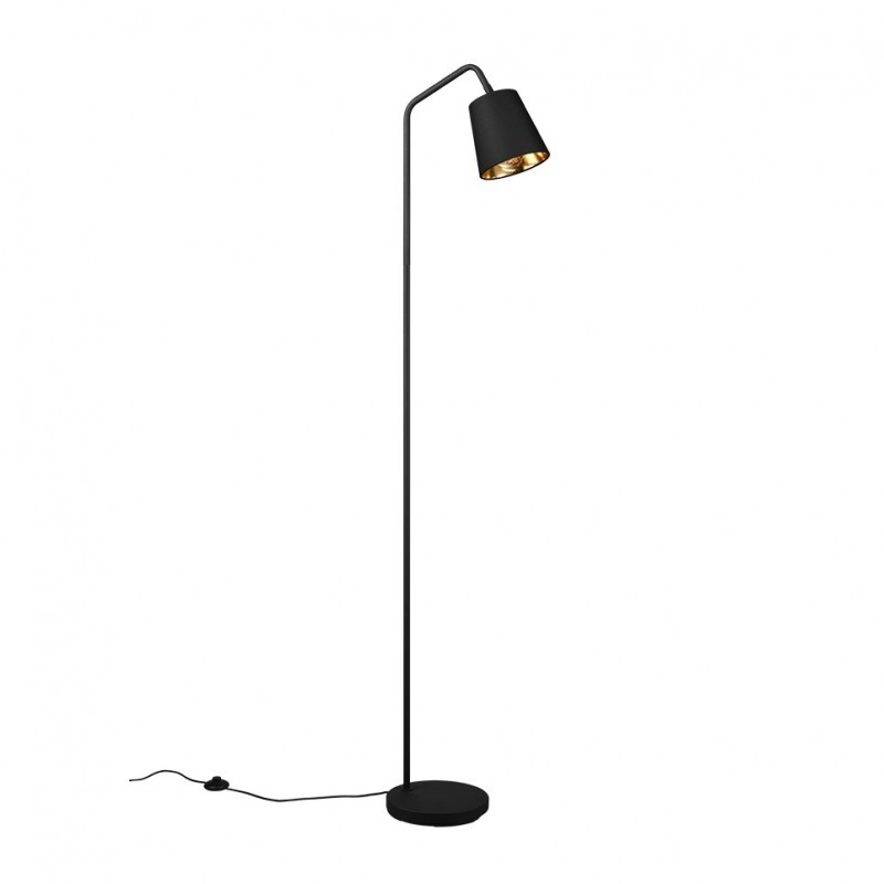 - Buddy - Black Floor Lamp with Black & Gold Shade Trio-R41721032 - Buddy - Black Floor Lamp with Black & Gold Shade