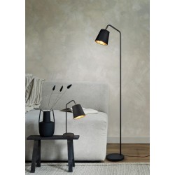 Buddy - Black Floor Lamp with Black & Gold Shade Buddy - Black Floor Lamp with Black & Gold Shade