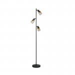 Cadiz - Matt Black 3 Light Floor Lamp with Amber Ombre Glass Cadiz - Matt Black 3 Light Floor Lamp with Amber Ombre Glass