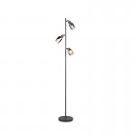 Cadiz - Matt Black 3 Light Floor Lamp with Smoked Ombre Glass Cadiz - Matt Black 3 Light Floor Lamp with Smoked Ombre Glass