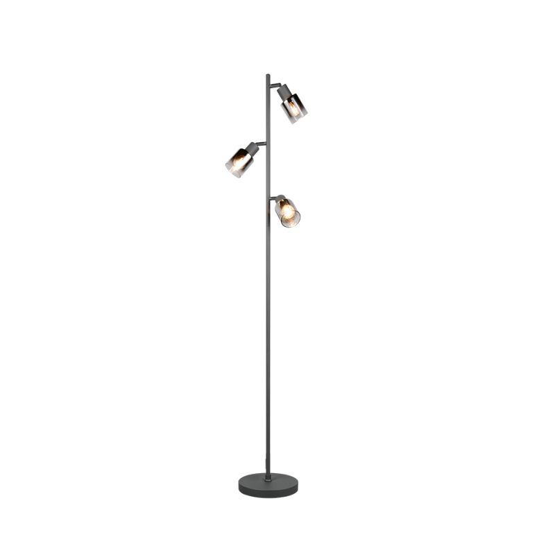 - Cadiz - Matt Black 3 Light Floor Lamp with Smoked Ombre Glass Trio-R41783042 - Cadiz - Matt Black 3 Light Floor Lamp with Smoked Ombre Glass