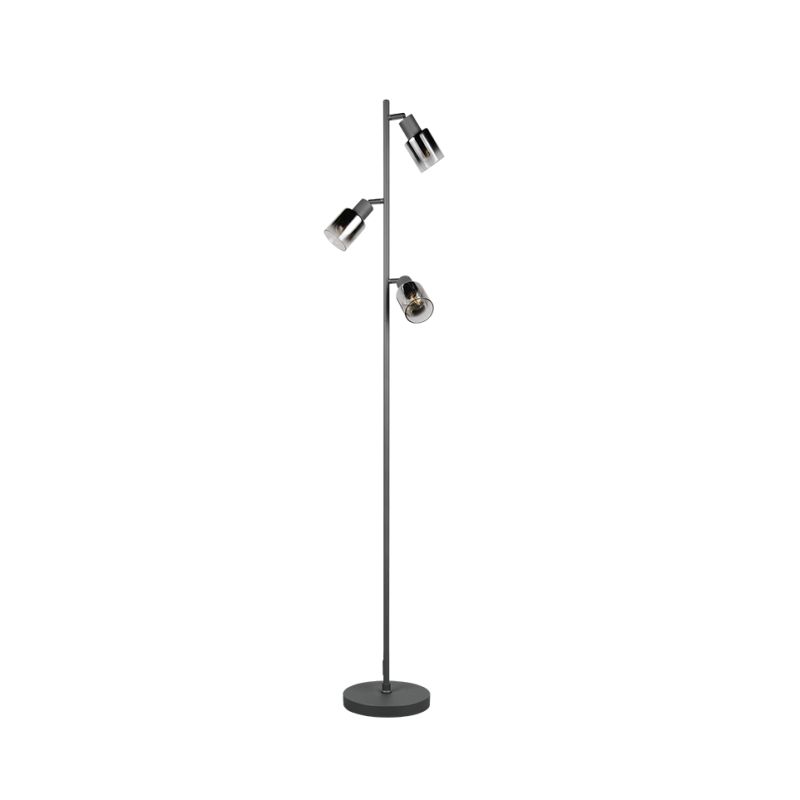 - Cadiz - Matt Black 3 Light Floor Lamp with Smoked Ombre Glass Trio-R41783042 - Cadiz - Matt Black 3 Light Floor Lamp with Smoked Ombre Glass