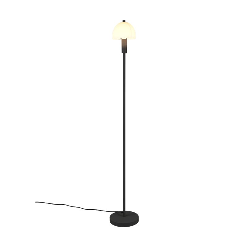 - Glenn - Matt Black Floor Lamp with White Glass Trio-R41961032 - Glenn - Matt Black Floor Lamp with White Glass