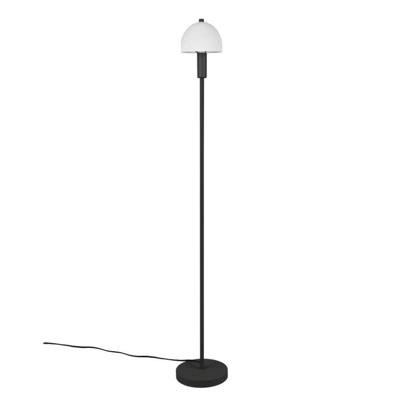- Glenn - Matt Black Floor Lamp with White Glass Trio-R41961032 - Glenn - Matt Black Floor Lamp with White Glass