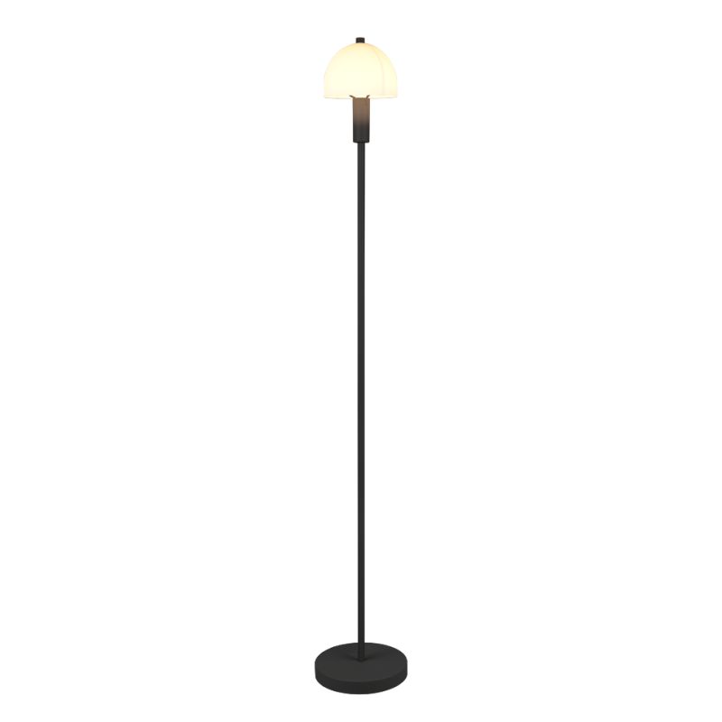 - Glenn - Matt Black Floor Lamp with White Glass Trio-R41961032 - Glenn - Matt Black Floor Lamp with White Glass