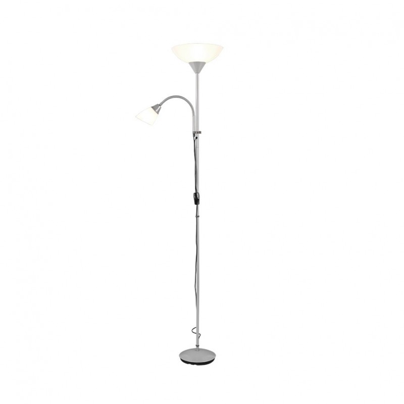 - Erzwo - Grey Mother & Child Floor Lamp with White Shade Trio-R4393-87 - Erzwo - Grey Mother & Child Floor Lamp with White Shade