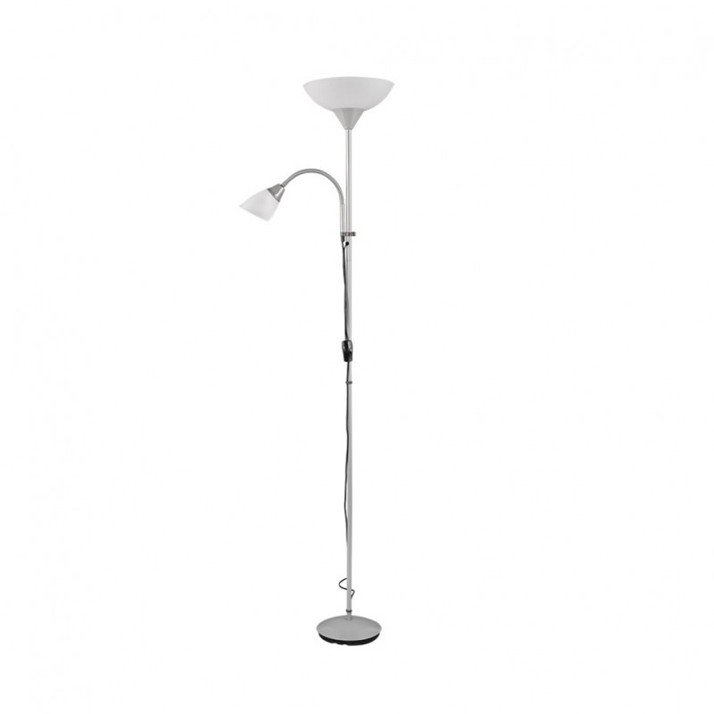 - Erzwo - Grey Mother & Child Floor Lamp with White Shade Trio-R4393-87 - Erzwo - Grey Mother & Child Floor Lamp with White Shade