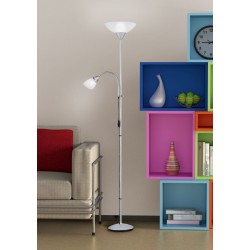 Erzwo - Grey Mother & Child Floor Lamp with White Shade
