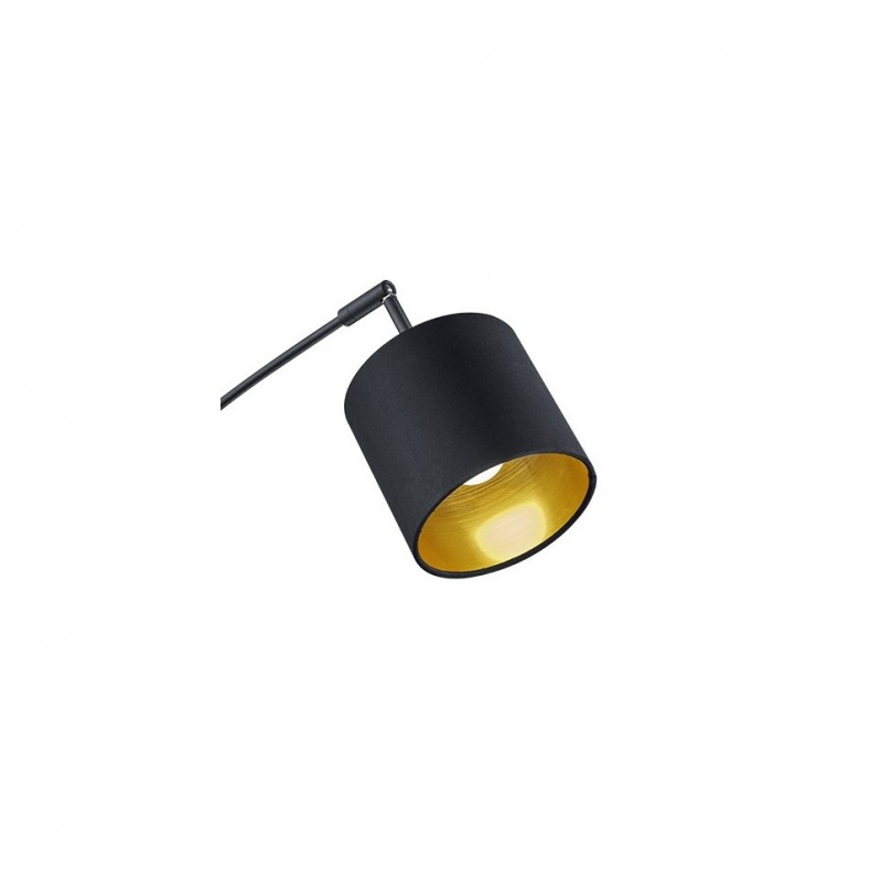 - Tommy - Matt Black 5 Light Floor Lamp with Black & Gold Shade Trio-R46330579 - Tommy - Matt Black 5 Light Floor Lamp with Black & Gold Shade